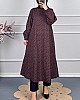 Çıtır Desenli Uzun Tunik - Mürdüm
