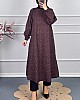 Çıtır Desenli Uzun Tunik - Mürdüm