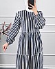 Çizgili Katkat Elbise - Siyah