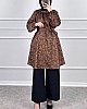 Desenli Tesettür Takım - Camel