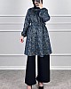 Desenli Tesettür Takım - Lacivert