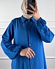 Düğmeli Ayrobin Tesettür Takım - Mavi