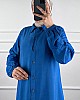 Düğmeli Ayrobin Tesettür Takım - Mavi