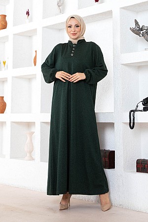 Düğmeli Ecrin Elbise - Haki Düğmeli Ecrin Elbise - Haki