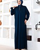 Düğmeli Ecrin Elbise - Lacivert