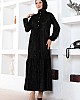Düğmeli Kadife Elbise - Siyah Düğmeli Kadife Elbise - Siyah