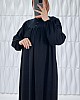 Düğmeli Robadan Elbise - Siyah