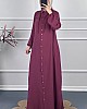Düğmeli Tesettür Ferace - Pembe