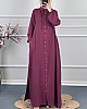 Düğmeli Tesettür Ferace - Pembe
