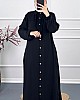 Düğmeli Tesettür Ferace - Siyah Düğmeli Tesettür Ferace - Siyah