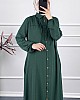 Düğmeli Tesettür Ferace - Zümrüt Yeşili