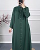 Düğmeli Tesettür Ferace - Zümrüt Yeşili