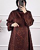 Ebru Desenli Uzun Tunik - Kahverengi