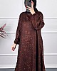 Ebru Desenli Uzun Tunik - Kahverengi