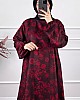Ebru Desenli Uzun Tunik - Kırmızı