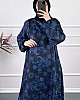 Ebru Desenli Uzun Tunik - Mavi