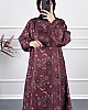 Ebru Desenli Uzun Tunik - Mürdüm