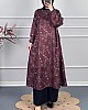 Ebru Desenli Uzun Tunik - Mürdüm