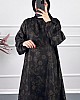 Ebru Desenli Uzun Tunik - Siyah