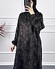 Ebru Desenli Uzun Tunik - Siyah