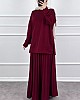 Eteği Piliseli İkili Takım - Bordo