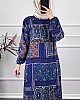 Etnik Desenli Elbise - Lacivert Etnik Desenli Elbise - Lacivert