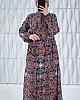 Etnik Desenli Pamuk Viskon Elbise - Bordo Etnik Desenli Pamuk Viskon Elbise - Bordo