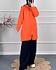 Fermuarlı Kapşonlu Sweatshirt - Turuncu