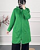 Fermuarlı Kapşonlu Sweatshirt - Yeşil