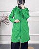 Fermuarlı Kapşonlu Sweatshirt - Yeşil