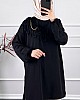 Fırfırlı Zincirli Tunik - Siyah