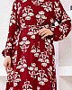 Floral Desenli Elbise - Bordo