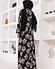 Floral Desenli Elbise - Siyah