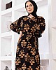 Floral Desenli Elbise - Vizon