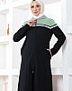 Garnili Fermuarlı Tesettür Takım - Siyah