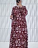 Geometri Desenli Elbise - Bordo