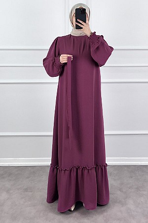 Gipeli Ayrobin Elbise - Mürdüm