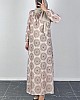 Güneş Desenli Ferace Elbise - Krem Güneş Desenli Ferace Elbise - Krem
