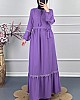 Güpür Detaylı Elbise - Lila