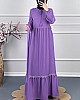 Güpür Detaylı Elbise - Lila