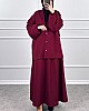 Hırkalı Etekli Takım - Bordo