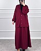 Hırkalı Etekli Takım - Bordo