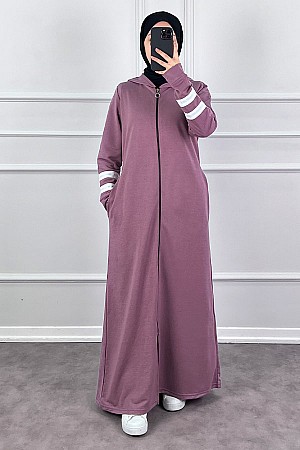 İki İp Kumaş Spor Ferace - Gül Kurusu