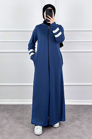 İki İp Kumaş Spor Ferace - İndigo