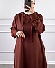 İki İp Tesettür Elbise - Kahverengi