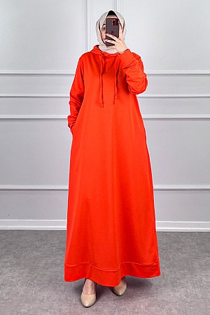 İki İp Tesettür Elbise - Turuncu İki İp Tesettür Elbise - Turuncu