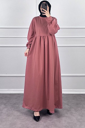 İki İplik Elbise - Pudra