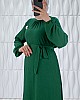 İnci Broşlu Elbise - Zümrüt Yeşili
