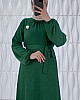 İnci Broşlu Elbise - Zümrüt Yeşili