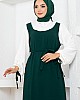 Jile Detaylı Elbise - Çam Yeşili
